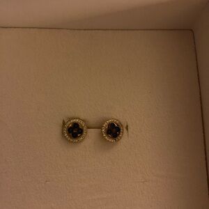 Beautiful Sapphire and Diamond Gold Earrings